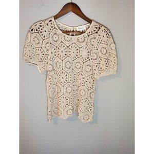 Bohme Beige Crochet Top S